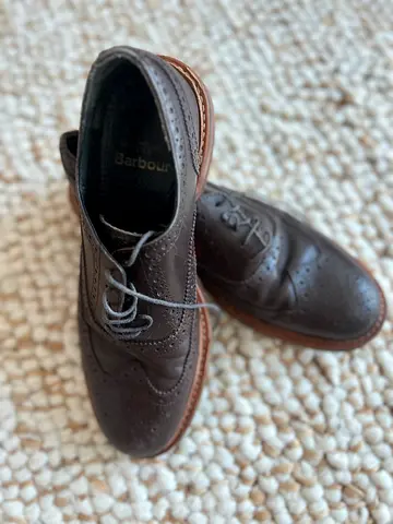 Barbour brown leather brogue derby shoes - great condition