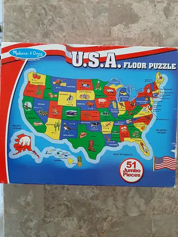 Melissa & Doug U.S.A. Floor Puzzle - 51 Pieces (Map Puzzle)