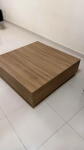 Solid Wood Low-Profile Coffee Table - Modern Square Design