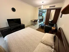 Fully Furnished, Freshly Painted High Floor Large Studio Next to Metro for Rent