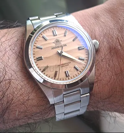 Addestive Stainless Steel Men's Wristwatch with Salmon Dial