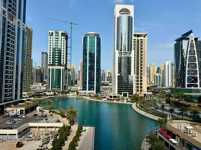 غرفة نوم واحدة مطلة على المارينا | غير مفروشة | شرفة | جولدكريست فيوز 2، جي إل تي