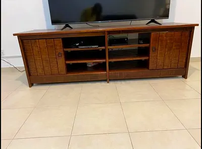 Solid Wood TV Unit / Entertainment Center with Storage Cabinet