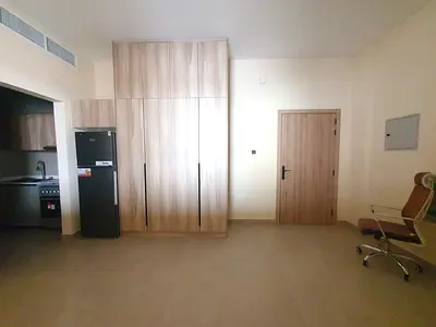 Brand new studio semi furnished and separate kitchen in al hoshi price 32k