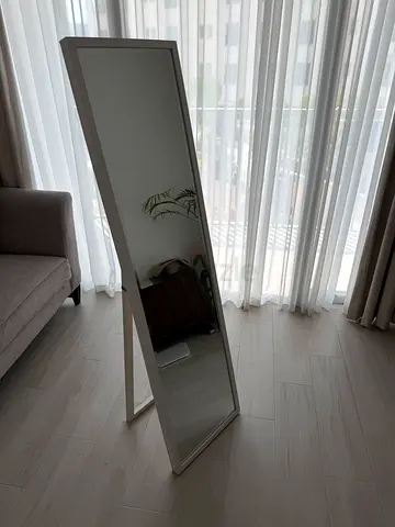 Free-standing Full-Length Mirror with Wooden Frame