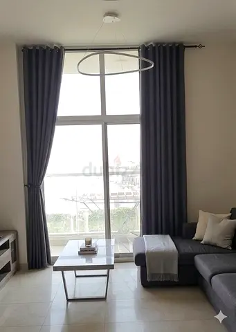 (MUST GO) Gray Floor-to-Ceiling Curtain Pair (200×330)