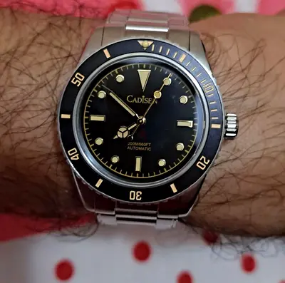 Cadisen Automatic Diver Watch - Stainless Steel, Black Dial