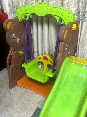 Plastic Indoor Baby Swing and Slide Set - Good Condition