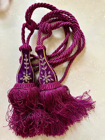Hand embroidered and crafted curtain tassels