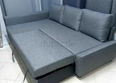 Grey Fabric Pull Out Sofa Bed