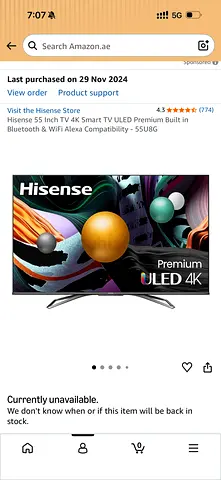 Hisense 55-inch ULED 4K Smart TV (55U8G) - Good Working Condition