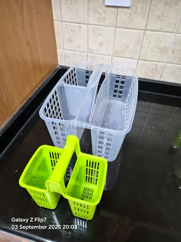 Plastic Cutlery and Utensil Drainer Set - 2 Piece