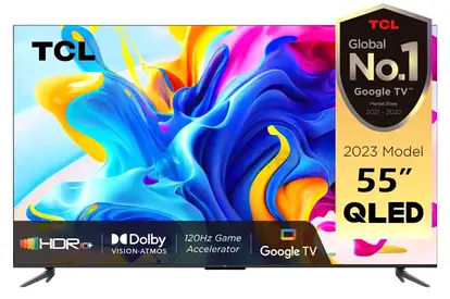 TCL 55C645 4K UHD QLED 55 ” Smart TV with Quantum Dot Technology, Black