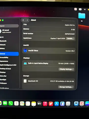 Apple MacBook Pro 13-inch (M2) - 8GB RAM, 512GB SSD, macOS Tahoe