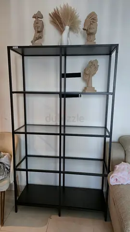 Black Metal Open Shelf Unit - 5-Tier Display Rack