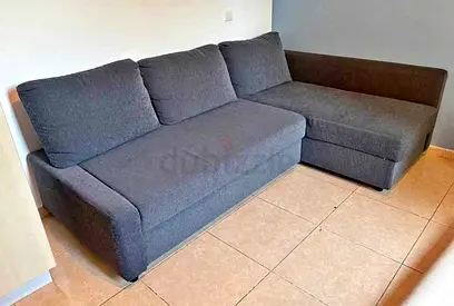 Grey L-shaped corner sofa