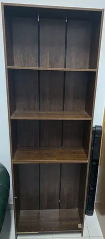 Tall Dark Wood Bookcase / Shelving Unit - 5 Shelves