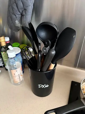 Set of kitchen utensils with holder - gently used