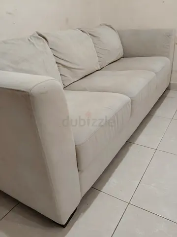 Light beige 3-seater fabric sofa - good condition