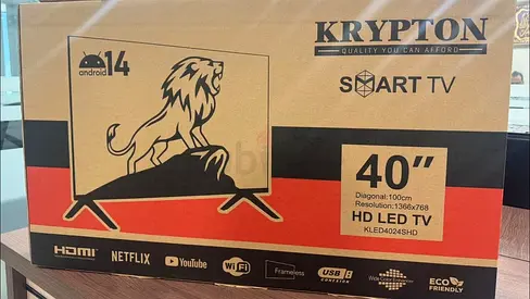 Krypton 40" Android 14 Smart LED TV - HD (1366x768) - Brand New - Boxed - Never Used