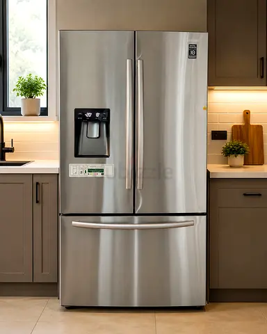 Stainless Steel French Door Refrigerator with Bottom Freezer and Water Dispenser