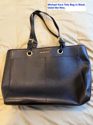 Michael Kors Black Leather Tote Bag - Good Condition