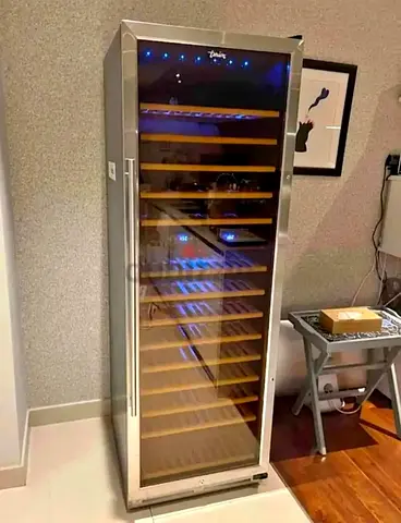 Terim Tall Stainless Steel Wine Cooler/Cellar - Single Door, Multiple Shelves