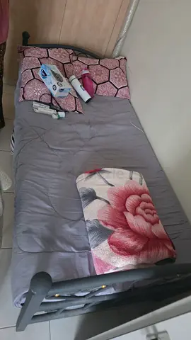 Single metal bed with mattress