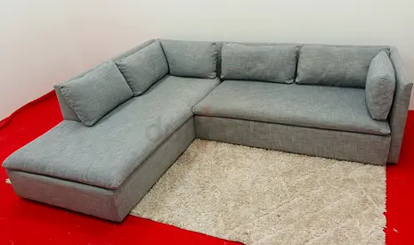 Pottery barn gray color lshape sofa