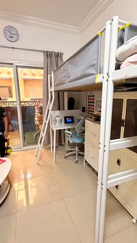IKEA Vitval Loft Bed with Desk Surface with ikea mattress and protector