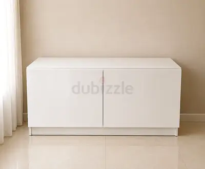 White Glossy Sideboard / Storage Cabinet - Minimal Design