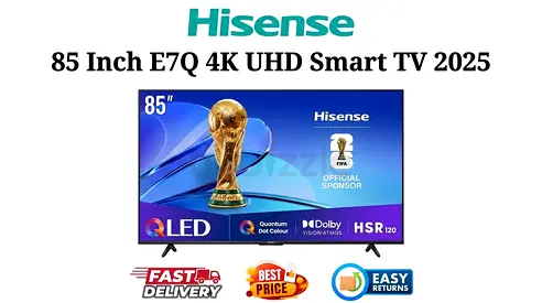 Hisense 85 Inch Google TV - 120Hz 4K Smart TV E7Q 2025 - Fair Condition, FREE DELIVERY, WARRANTY