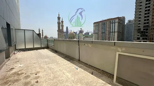 2-Bedroom Apartment for Rent in Al Taawun, with a large terrace, 2 bathrooms, free parking, and flexible payment options over 4 or 6 cheques.