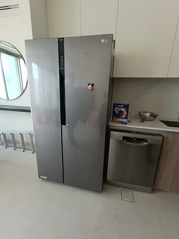 LG Side-by-Side Refrigerator - Stainless Steel, Good Condition