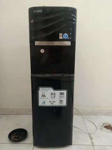 Black Water Dispenser/ cooler with fridge