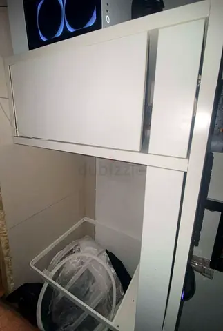 White Tall Cabinet with Storage Shelf