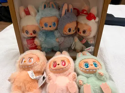 Set of 7 Plush Vinyl Cute Monster Dolls (collectible) - Good Condition