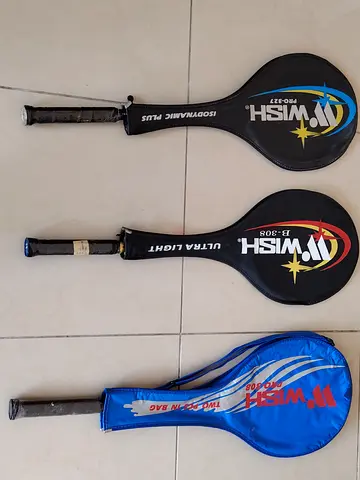 WISH professional badminton rackets with covers - new in excellent condition