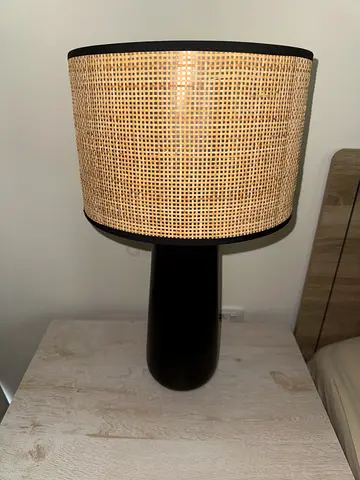 Modern Table Lamp with Woven Shade