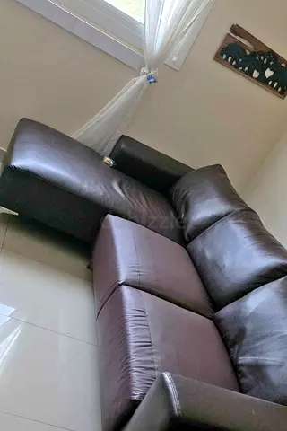 Leather L shaped sofa