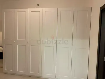 White 6-Door Wardrobe / Armoire - Good Condition