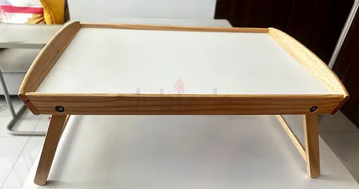 Bed Tray with Foldable Legs - White Top