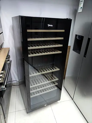 Terim Tall freestanding wine cooler / beverage fridge - black glass door