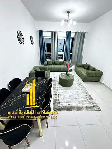 Luxury apartment, brand new, never before occupied. One bedroom and living room with an open view. Ajman, Sunset Towers. for monthly rent.
