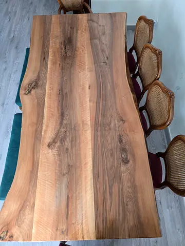 Premium Solid Turkish Walnut Dining Table Set (240x120 cm)