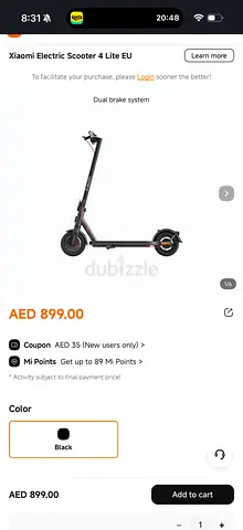 Xiaomi Electric Scooter 4 Lite - Black (Good Working Condition) , purchased 3 months ago , 250KM