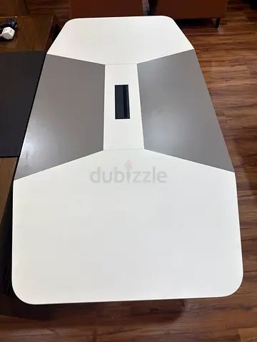 Modern white and grey conference table - good condition