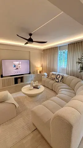 Modern curved beige sofa set