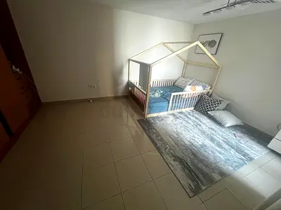 Custom Made Low wooden Montessori-style toddler house bed with mattress and cushions (dismantled)