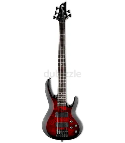 ESP LTD B-205DX Series 5-String Electric Bass, Red Burst Finish